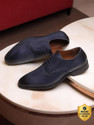 LOUIS STITCH Prussian Blue Italian Crust Leather Formal Derby Lace Ups for Men (LSRXPL) UK-11 Derby For Men