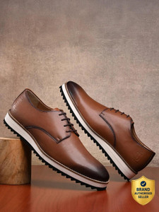 LOUIS STITCH Tan Derby Shoes for Men