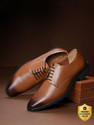 LOUIS STITCH Tan Italian Crust Leather Formal Derby Lace Ups for Men (LSRXPL) UK-10 Derby For Men