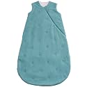 Loulou Lollipop Tencel Lyocell Wearable Baby Blanket Sleeping Bag, Unisex Infant Toddler, 1.0 TOG, 2-Way Zipper Girl Boy Sleepsack (Waffle Smoke Blue, 6-18 M)