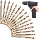 Lounsweer 15 Pcs Cobalt Drill Bits Bulk Hss M35 Metal Double End, 1/8 Inch