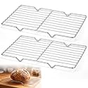 Lounsweer 2 Pack Cooling Racks, 5L x 10.5W x 1H Stainless Steel Wire Rack for Baking Sheet, Large Cookie Cooling Rack, Oven Safe Cooking Racks for Sheet Pan, Dishwasher Safe, Fits Third Size Pans