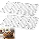 Lounsweer 2 Pcs Cooling Racks, 21L X 13W X 1H Stainless Steel Wire Rack for Baking Sheet, Large Cookie Cooling Rack, Oven Safe Cooking Racks for Sheet Pan, Dishwasher Safe, 2/3 Size