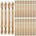 Lounsweer 30 Pcs Cobalt Drill Bits Bulk Hss M35 Metal Double End, 5/32 Inch