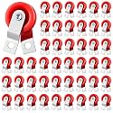 Lounsweer 50 Pcs 1-3/4" Red Nylon Pulley,Fiberglass Reinforced Nylon Pulley