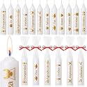 Lounsweer White 24 Pcs Colombia Candle Spell Candles Set Night Supplies 4" Tall x 1/2" Diameter Spell Taper Candles with Inspirational Inscriptions for Christmas Virgin Day Family Community