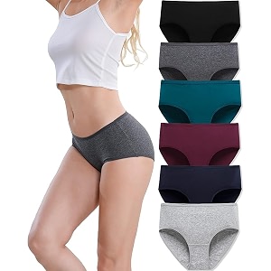 LOURYN KOULYN Womens Breathable Cotton Underwear Hipster