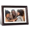 Digital Picture Frame 10.1 inch WiFi Digital Photo Frame with HD Touch Screen Auto-Rotate Share Photos and Videos via App Anytime and Anywhere(Dark Brown)