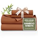 Love's cabin 100% Rayon Derived from Bamboo, King Size Sheet Set, 6 Pieces