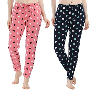 women39s cotton printed pyjama bottom pack of 2 pj_p201_pknb_m_pink amp navy blue_medium