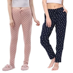 cotton printed pyjamas for women combo pack of 2