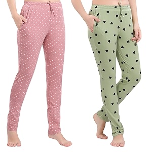 cotton printed pyjamas for women combo pack of 2