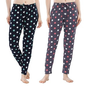 women39s cotton printed pyjama bottom pack of 2 pj_p201_nbgy_s_navy blue amp grey_small