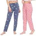 Cotton Printed Pyjamas for Women Combo (Pack of 2) Blue-Pink