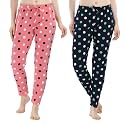 Women's Cotton Printed Pyjama Bottom Pack of 2 (PJ_P201_PKNB_S_Pink &amp; Navy Blue_Small)