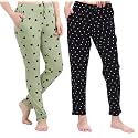 Cotton Printed Pyjamas for Women Combo (Pack of 2) Black-Green