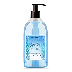 the love co aqua hand wash 300ml  enriched with moisturizing and gentle hand wash for soft supple skin  ph balanced  germ protection
