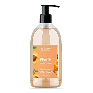 the love co peach hand wash - natural liquid hand wash - moisturizing gentle and perfect for soft sensitized hands- liquid hand soap suitable for sensitive skin - 300ml