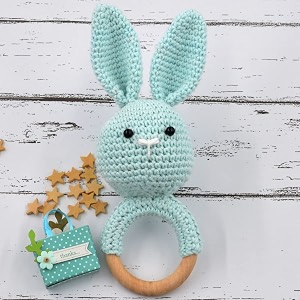 Love Crochet Art Cloth Rattle Soft Toy