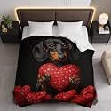 Love Dog Heart Comforter Bedding Heavy Bed Blanket Soft Warm Fluffy All Seasons Only Quilt 229x229cm