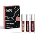 Love Earth Liquid Mousse Lipstick Deeps Matte Finish Mini Combo Pack | Lightweight, Non-Sticky, Non-Drying,Transferproof, Waterproof Lipstick Set | (1.5Ml X 3) 4.5ML