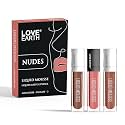 Love Earth Liquid Mousse Lipstick Nudes Matte Finish Mini Combo Pack | Lightweight, Non-Sticky, Non-Drying,Transferproof, Waterproof Lipstick Set | (1.5Ml X 3) 4.5ML