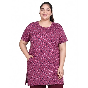 In Love Womens All-Over Printed Cotton Plus
