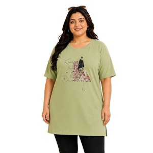 In Love Womens Plus Size Longline T-Shirt