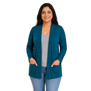 In Love Womens Solid Open Front Shrug