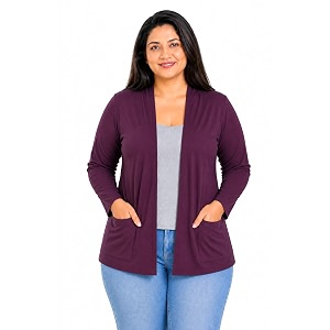 In Love Womens Solid Open Front Shrug