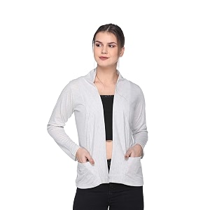 In Love Womens Solid Open Front Shrug