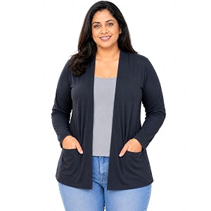 In Love Womens Solid Open Front Shrug