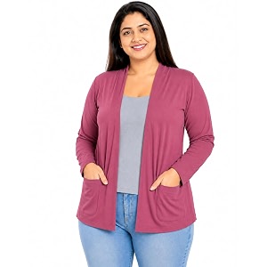 In Love Womens Solid Open Front Shrug