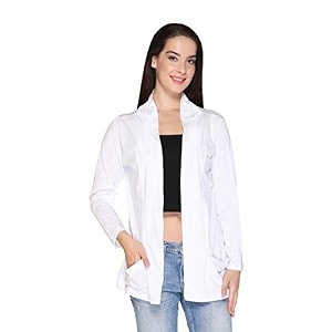In Love Womens Solid Open Front Shrug