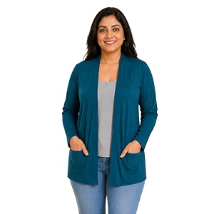 In Love Womens Solid Open Front Shrug