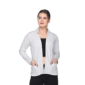 In Love Womens Solid Open Front Shrug
