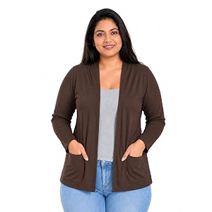 In Love Womens Solid Open Front Shrug