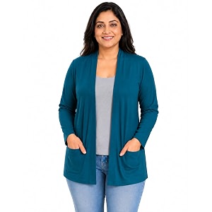In Love Womens Solid Open Front Shrug