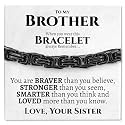 Love You This Much To My Brother Steel 6mm Bracelet Gift from Sister, Sentimental Gifts for Brother Birthday, Bracelet for Brother, Best Gifts for Brother from Sister