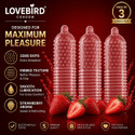 LOVEBIRDCONDOM Strawberry Dotted Ribbed Condoms 2280