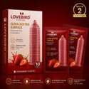 LOVEBIRDCONDOM Zigzag Dotted Waves Strawberry Flavoured Condoms