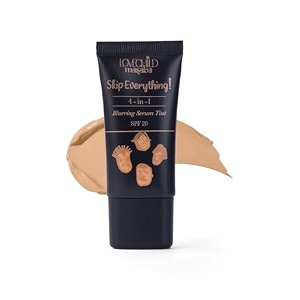 lovechild masaba skip everything 4-in-1 blurring serum skin tint primer moisturizer sunscreen amp foundation in one seamless coverage with spf 20 moody mama cream 30ml