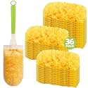 LOVECO 36 Count Duster Refills Compatible with Swiffer Duster, 360 Heavy Duty Duster Refills, Multi-Surface Disposable Dusters for Cleaning (36 Count+1 Handle)