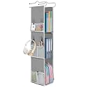 LOVEGRASS 3 Shelf Locker Organizer with Side Pockets, White and Grey