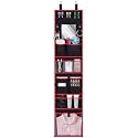 LOVEGRASS Hanging Locker Organizer with Mirror School Locker, Black and Red