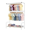 LOVEGRASS Kids Clothing Rack Double Rods for Bedroom Playroom White