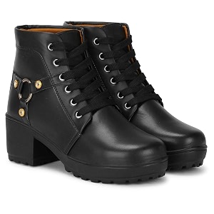 LOVEHUSH womens B-502-black2 Ankle Boot