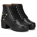 LOVEHUSH womens B-502-black2 Ankle Boot