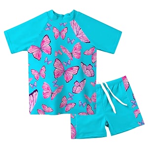 Lovekider Girls Swimsuits 2 Piece Rash Guard