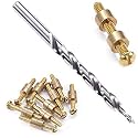 Loveless Fasteners (10 Pack) with Step Drill for DIY Handles &amp; Knife Handle Repair - USA Size (0.312 x 8-32US x 1.15 Inch) - (Brass/Brass)